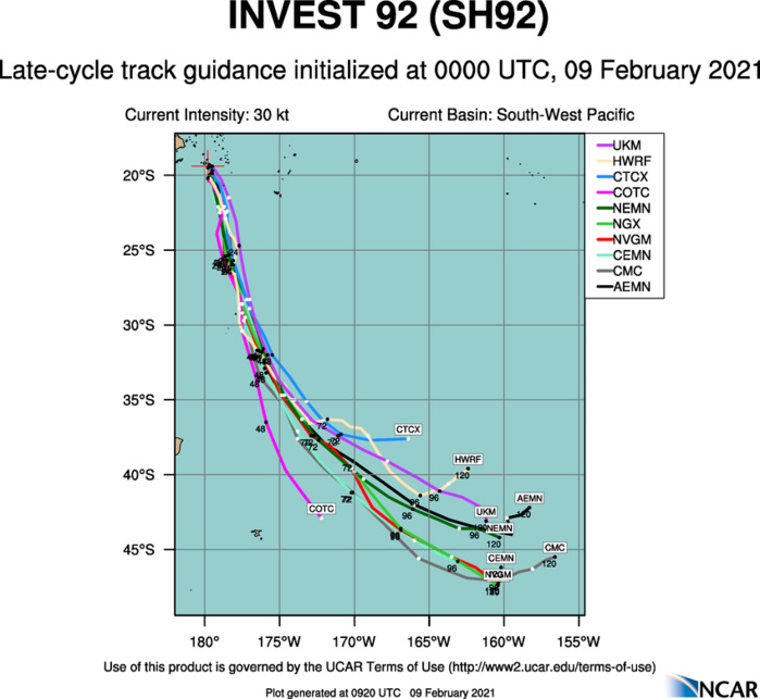 INVEST 92P. ENVIRONMENTAL ANALYSIS DEPICTS A MARGINALLY FAVORABLE ENVIRONMENT  WITH MODERATE UPPER LEVEL OUTFLOW ALOFT AND WARM (28-29 CELSIUS) SEA  SURFACE TEMPERATURES OFFSET SLIGHTLY BY MODERATE (15-20 KTS)  VERTICAL WIND SHEAR ALONG THE SOUTHERN PERIPHERY OF THE SYSTEM.  NUMERICAL MODEL SOLUTIONS ARE CONVERGING ON A SOUTHWESTWARD TRACK  WITH SUBSEQUENT CONSOLIDATION INTO A TROPICAL CYCLONE WITHIN THE  NEXT 24-48 HOURS.