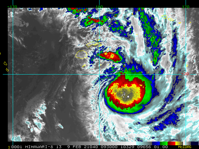 INVEST 92P. 09/0930UTC. ANIMATED ENHANCED INFRARED  SATELLITE IMAGERY DEPICTS FLARING, DEEP CONVECTION SURROUNDING A BROAD AREA OF LOW LEVEL CIRCULATION.
