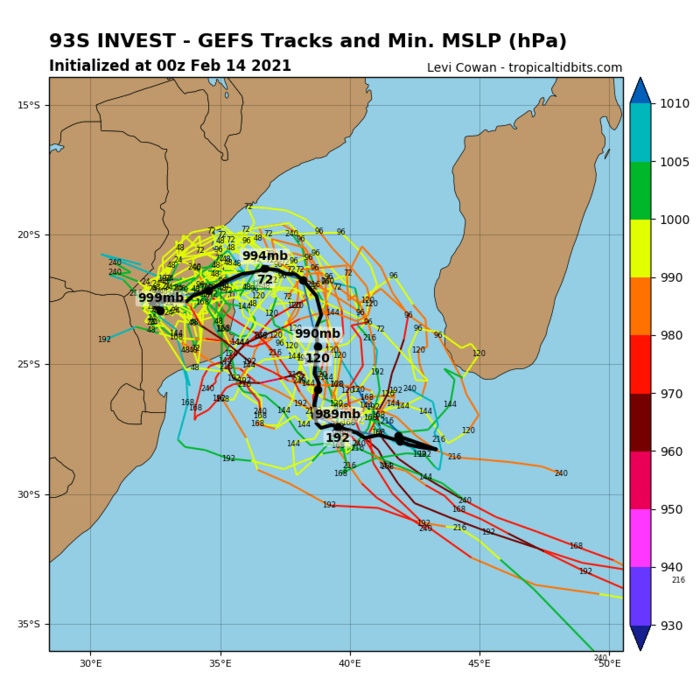 INVEST 93S. NUMERICAL MODEL GUIDANCE SHOWS POSSIBLE DEVELOPMENT ONCE AND IF THE SYSTEM MOVES OVER OPEN WATERS.
