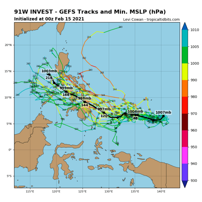 INVEST 91W. UPPER LEVEL ANALYSIS INDICATES INVEST 91W IS IN A FAVORABLE ENVIRONMENT FOR POTENTIAL TROPICAL DEVELOPMENT WITH FAIR NORTHWESTWARD OUTFLOW, LOW (10-15KT) VERTICAL WIND SHEAR, AND WARM (29-30C) SEA SURFACE TEMPERATURES. GLOBAL MODELS ARE IN AGREEMENT THAT INVEST 91W WILL TRACK WESTWARD WITH POSSIBLE DEVELOPMENT OVER THE 2-3 DAYS. INVEST 91W. UPPER LEVEL ANALYSIS INDICATES INVEST 91W IS IN A FAVORABLE ENVIRONMENT FOR POTENTIAL TROPICAL DEVELOPMENT WITH FAIR NORTHWESTWARD OUTFLOW, LOW (10-15KT) VERTICAL WIND SHEAR, AND WARM (29-30C) SEA SURFACE TEMPERATURES. GLOBAL MODELS ARE IN AGREEMENT THAT INVEST 91W WILL TRACK WESTWARD WITH POSSIBLE DEVELOPMENT OVER THE 2-3 DAYS.