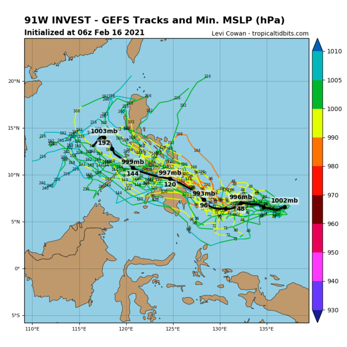 INVEST 91W.  GLOBAL MODELS ARE IN GOOD AGREEMENT THAT  91W WILL STRENGTHEN AND CONSOLIDATE AS IT TRACKS WEST-NORTHWESTWARD.