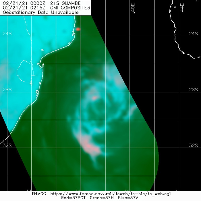 21S(GUMABE). 21/0215UTC. MICROWAVE REVEALS THE CORE OF THE CYCLONE IS NOT WELL ORGANIZED.
