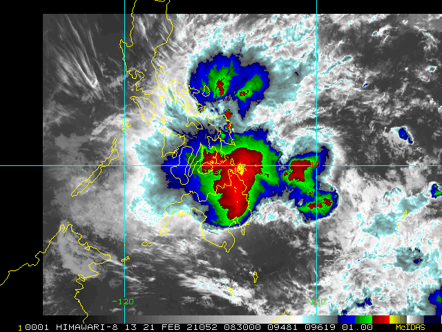 01W(DUJUAN). 22/0830UTC. ACTIVE CONVECTION WITH HIGH CHANCES OF HEAVY RAIN OVER PARTS OF THE PHILIPPINES.