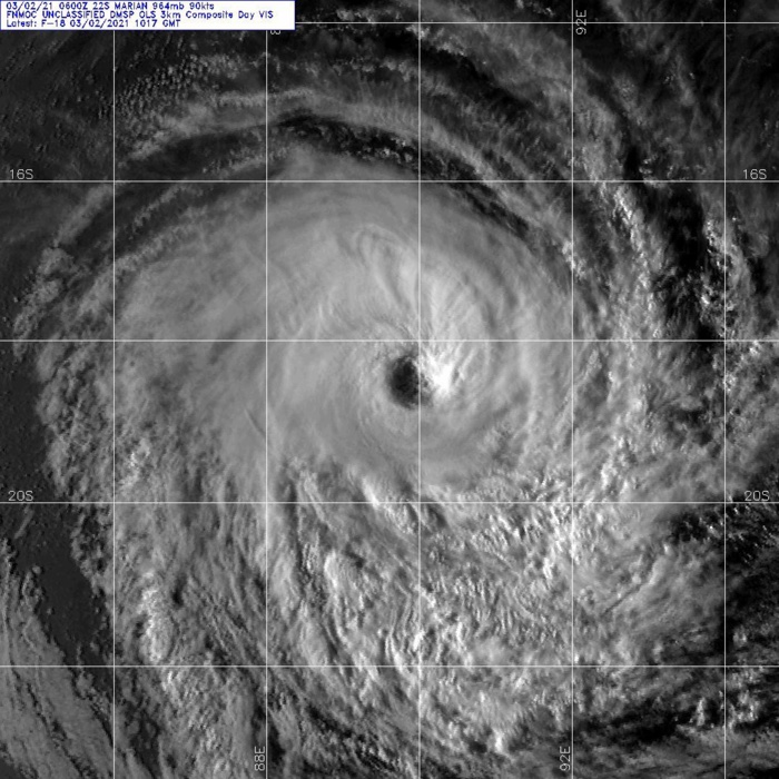 22S(MARIAN). 02/1017UTC. DMSP VISIBLE. 22S(MARIAN). 02/1017UTC. DMSP VISIBLE.