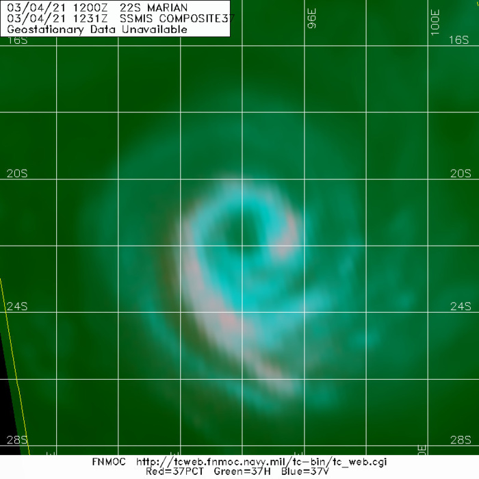 22S(MARIAN). 04/1231UTC.WELL-DEFINED MICROWAVE EYE FEATURE.