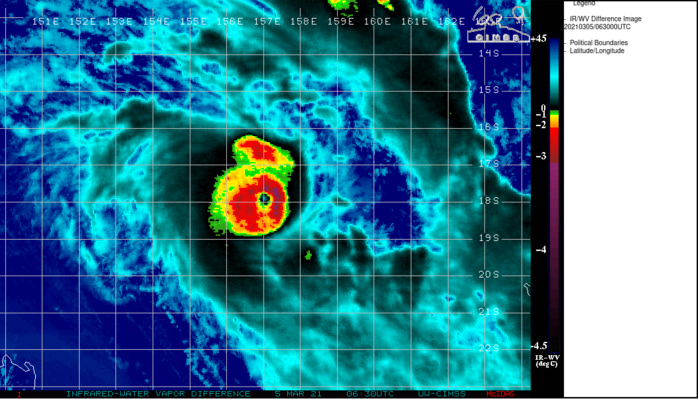 23P(NIRAN). 05/0630UTC.ANIMATED ENHANCED INFRARED SATELLITE IMAGERY SHOWS THE EMERGENCE OF A VERY WELL  DEFINED 22KM EYE BY 0600UTC.