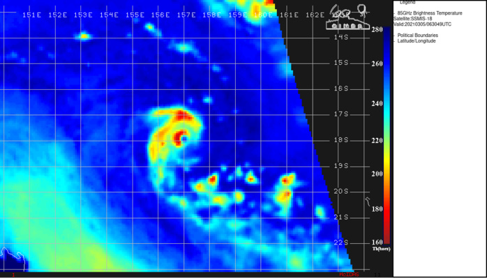 23P(NIRAN). 05/0630UTC.MICROWAVE IMAGE SHOWED THAT THE DEEP CONVECTION DOES NOT EXTEND ALL THE WAY AROUND THE SYSTEM, WITH A DISTINCT BREAK IN THE EYEWALL ON THE SOUTHEASTERN SIDE, INDICATIVE OF INCREASING EASTERLY WIND SHEAR. THE INITIAL POSITION IS PLACED WITH HIGH CONFIDENCE BASED ON BOTH THE SSMIS MICROWAVE IMAGE AND THE 19KM EYE IN THE INFRARED IMAGERY. 23P(NIRAN). 05/0630UTC.MICROWAVE IMAGE SHOWED THAT THE DEEP CONVECTION DOES NOT EXTEND ALL THE WAY AROUND THE SYSTEM, WITH A DISTINCT BREAK IN THE EYEWALL ON THE SOUTHEASTERN SIDE, INDICATIVE OF INCREASING EASTERLY WIND SHEAR. THE INITIAL POSITION IS PLACED WITH HIGH CONFIDENCE BASED ON BOTH THE SSMIS MICROWAVE IMAGE AND THE 19KM EYE IN THE INFRARED IMAGERY.