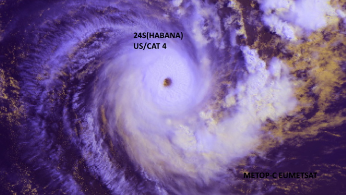 24S(HABANA). 06/0547UTC. MORNING-TIME(LOCAL) METOP OVERPASS SHOWCASING THE CYCLONE'S SYMMETRICAL AND INTENSE SIGNATURE . EUMETSAT.