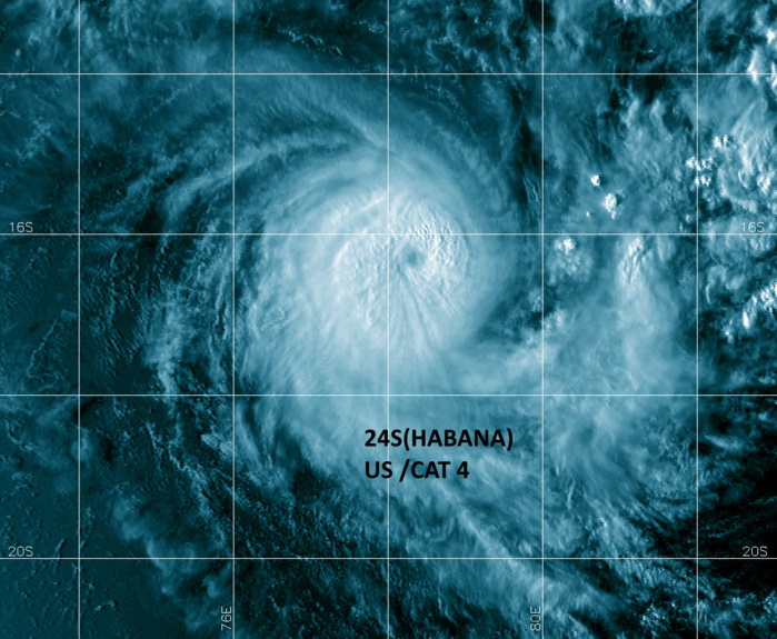 24S(HABANA). 06/1107UTC. DMSP DEPICTED THE WELL DEFINED BUT CLOUD-FILLED EYE. THE EYE CLEARED OUT AGAIN LATER.