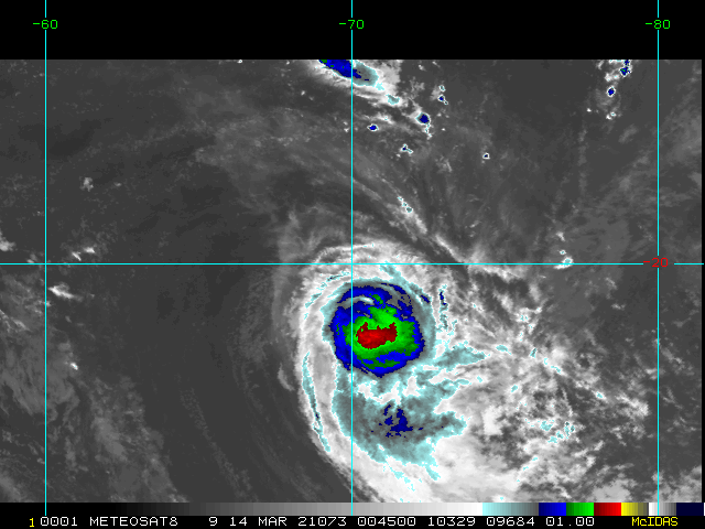 24S(HABANA). 14/0045UTC. RSMC/RÉUNION POINTS OUT THAT SMAP READ 73KNOT WINDS AT 14/0047UTC.