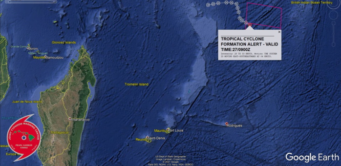 INVEST 98S. 27/09UTC. TCFA ISSUED: HIGH CHANCES OF REACHING 35KNOTS WITHIN 24HOURS.