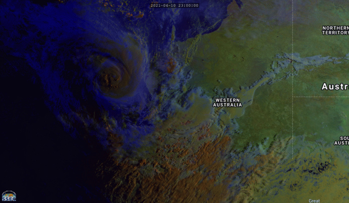 11/02UTC. 3H LOOP. TC 26S(SEROJA) HAS BEEN APPROACHING THE WESTERN AUSTRALIAN COASTLINE. IF NEEDED CLICK TO ANIMATE.