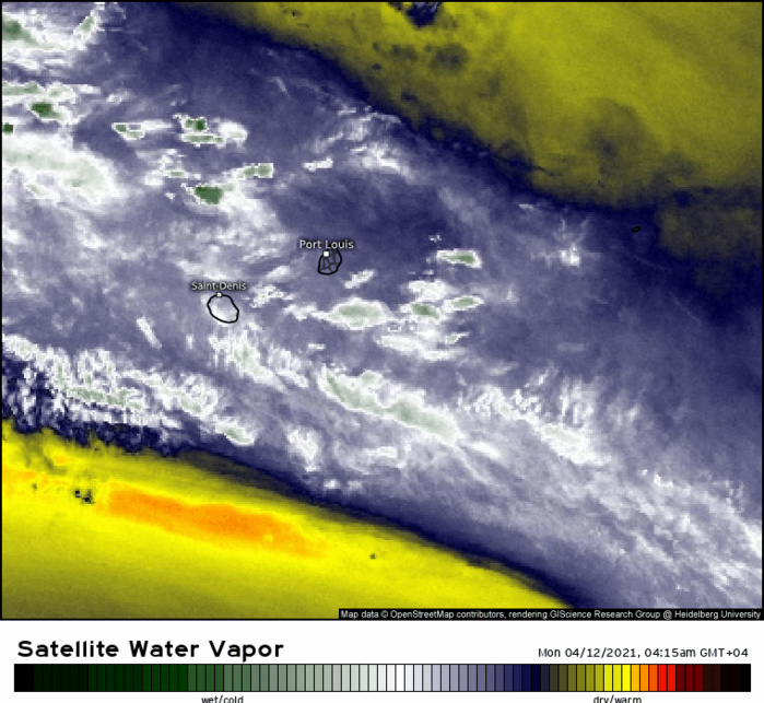 La masse d'air reste potentiellement humide sur la région des ILES SOEURS. WUS.