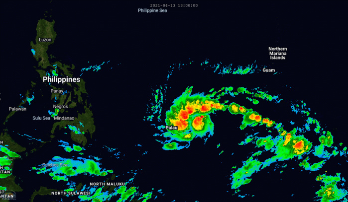 02W(SURIGAE). 14/01UTC. 12H LOOP. ANIMATED MULTISPECTRAL SATELLITE IMAGERY SHOWS A PARTIALY EXPOSED LOW LEVEL CIRCULATION CENTER, WITH THE DEEPEST CONVECTIVE BANDING BUILDING TO THE WEST AND NORTH OF THE CENTER. 02W(SURIGAE). 14/01UTC. 12H LOOP. ANIMATED MULTISPECTRAL SATELLITE IMAGERY SHOWS A PARTIALY EXPOSED LOW LEVEL CIRCULATION CENTER, WITH THE DEEPEST CONVECTIVE BANDING BUILDING TO THE WEST AND NORTH OF THE CENTER.