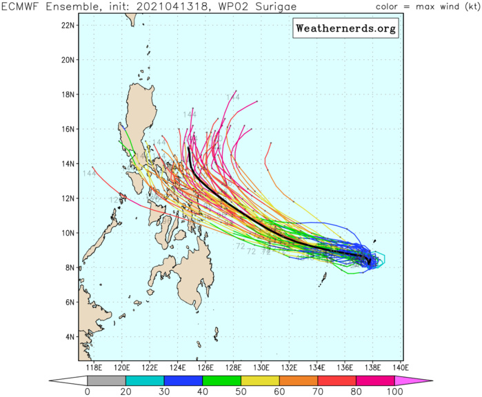02W(SURIGAE). GUIDANCE: ECMWF ENSEMBLE. 02W(SURIGAE). GUIDANCE: ECMWF ENSEMBLE.