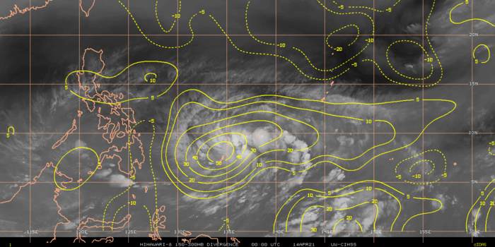 02W. DIVERGENCE. WELL DEPICTED POLEWARD AND EQUATORWARD OUTFLOW CHANNELS. 02W. DIVERGENCE. WELL DEPICTED POLEWARD AND EQUATORWARD OUTFLOW CHANNELS.
