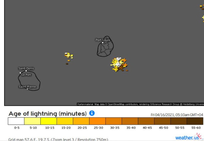 16/05h10. Activité orageuse de la fin de la nuit.WUS.