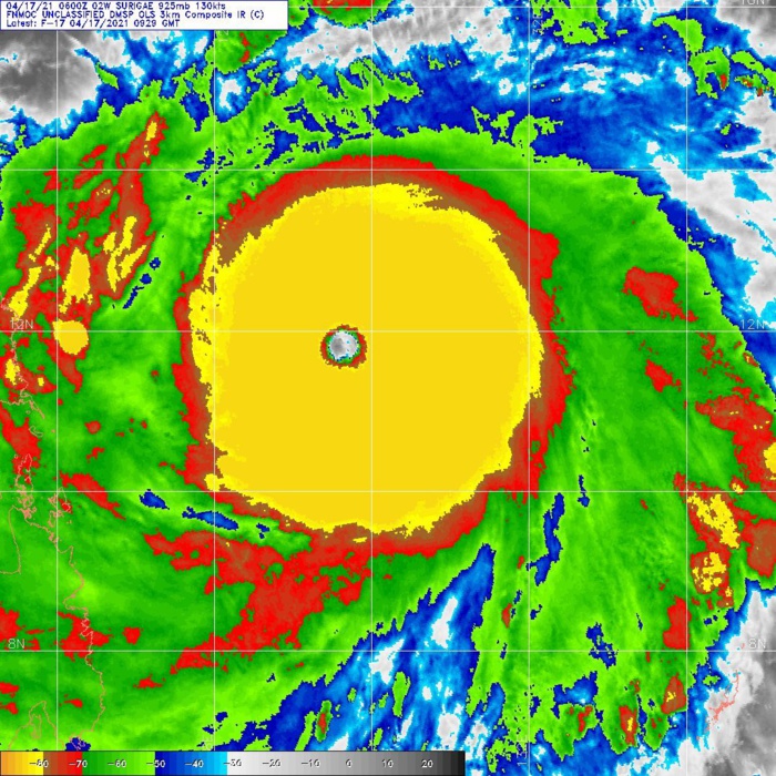 02W(SURIGAE). 17/0929UTC. DMSP EIR. 02W(SURIGAE). 17/0929UTC. DMSP EIR.