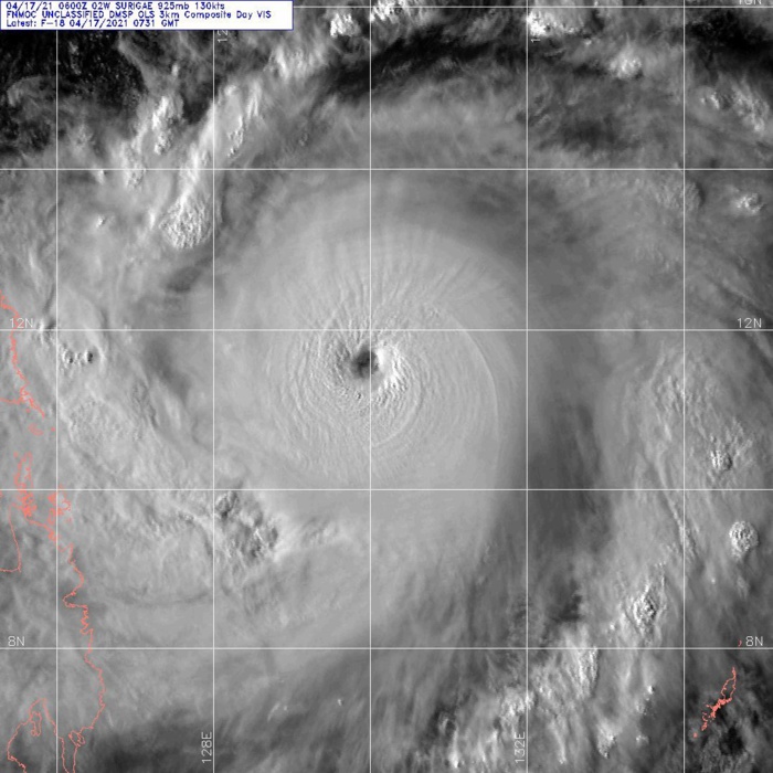02W(SURIGAE). 17/0731UTC. DMSP VISIBLE. 02W(SURIGAE). 17/0731UTC. DMSP VISIBLE.