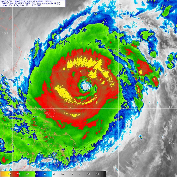 02W(SURIGAE). 19/1917UTC. DMSP EIR. 02W(SURIGAE). 19/1917UTC. DMSP EIR.
