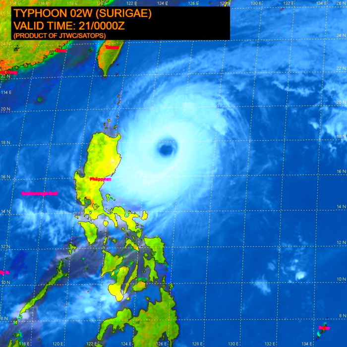02W(SURIGAE). 21/00UTC. 02W(SURIGAE). 21/00UTC.