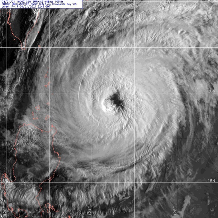 02W(SURIGAE). 21/2143UTC. DMSP VISIBLE. 02W(SURIGAE). 21/2143UTC. DMSP VISIBLE.