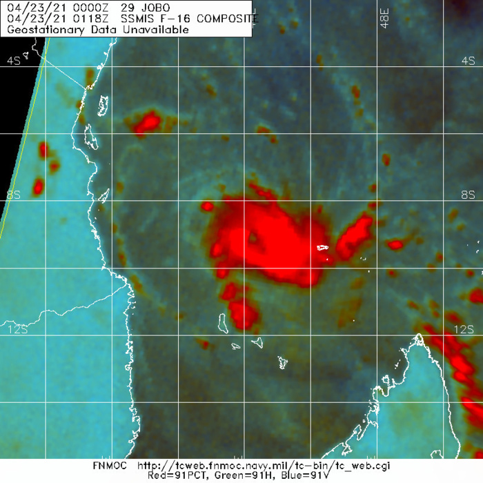 29S(JOBO). 23/0118UTC. CONVECTION HAS INTENSIFIED MARKEDLY OVER THE PAST 12HOURS. 29S(JOBO). 23/0118UTC. CONVECTION HAS INTENSIFIED MARKEDLY OVER THE PAST 12HOURS.