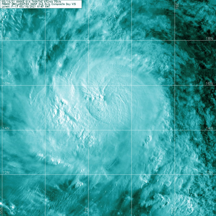 16/0147UTC. DMSP VISIBLE/ENHANCED.EVOLVING, PINHOLE EYE FEATURE.