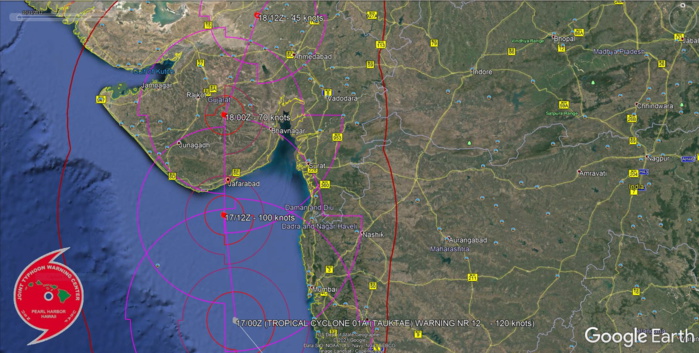 TC 01A. WARNING 12. FORECAST LANDFALL AREA.