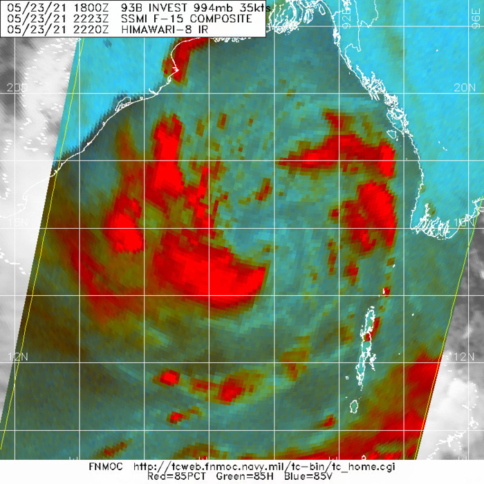 TC 02B. 23/2223UTC. THE SYSTEM IS GRADUALLY CONSOLIDATING FROM A MONSOON DEPRESSION.