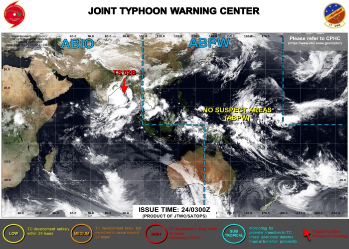 JTWC IS ISSUING 6HOURLY WARNINGS AND 3HOURLY SATELLITE BULLETINS ON TC 02B. JTWC IS ISSUING 6HOURLY WARNINGS AND 3HOURLY SATELLITE BULLETINS ON TC 02B.