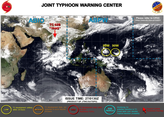 Western North Pacific: a couple of Invest Areas under watch, likely to consolidate next several days, 27/05 03utc update