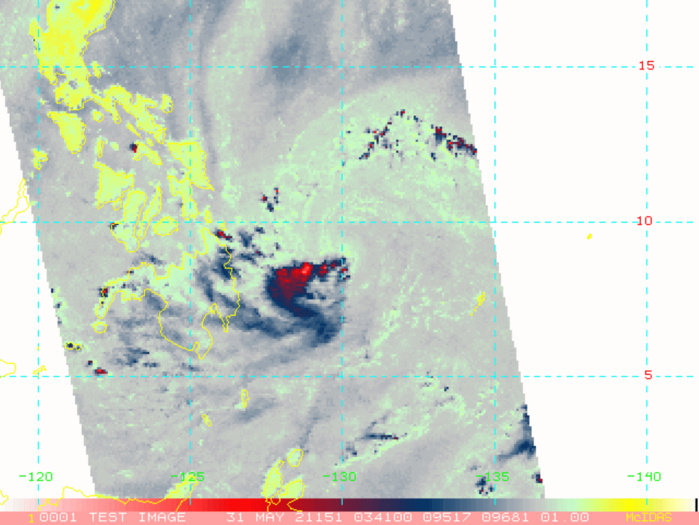 31/0455UTC.EARLIER MICROWAVE OVERPASS SHOWING THE EXPOSED LOW LEVEL CIRCULATION CENTER. 31/0455UTC.EARLIER MICROWAVE OVERPASS SHOWING THE EXPOSED LOW LEVEL CIRCULATION CENTER.