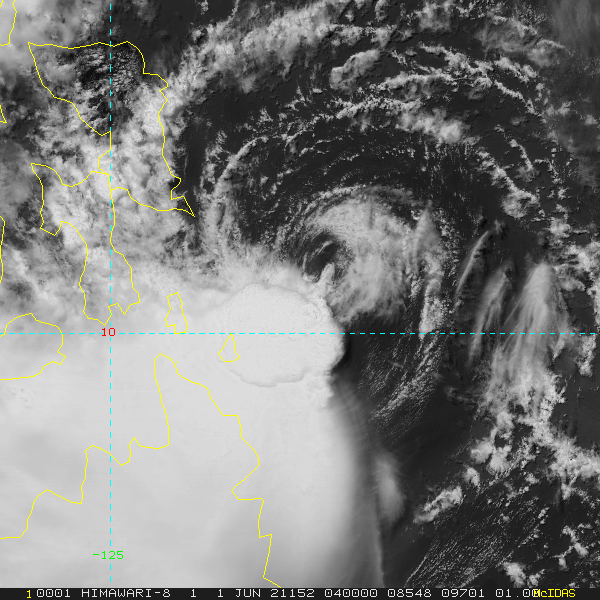 TS 04W. 01/04UTC. POORLY ORGANIZED SYSTEM WHICH HAS DECOUPLED(  EXPOSED LOW LEVEL CIRCULATION CENTER AWAY FROM DEEP CONVECTION). TS 04W. 01/04UTC. POORLY ORGANIZED SYSTEM WHICH HAS DECOUPLED(  EXPOSED LOW LEVEL CIRCULATION CENTER AWAY FROM DEEP CONVECTION).