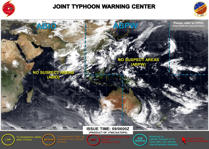 09/06UTC. JTWC AREA OF RESPONSABILITY. NO IDENTIFIED SUSPECT AREA AT THE MOMENT. 09/06UTC. JTWC AREA OF RESPONSABILITY. NO IDENTIFIED SUSPECT AREA AT THE MOMENT.