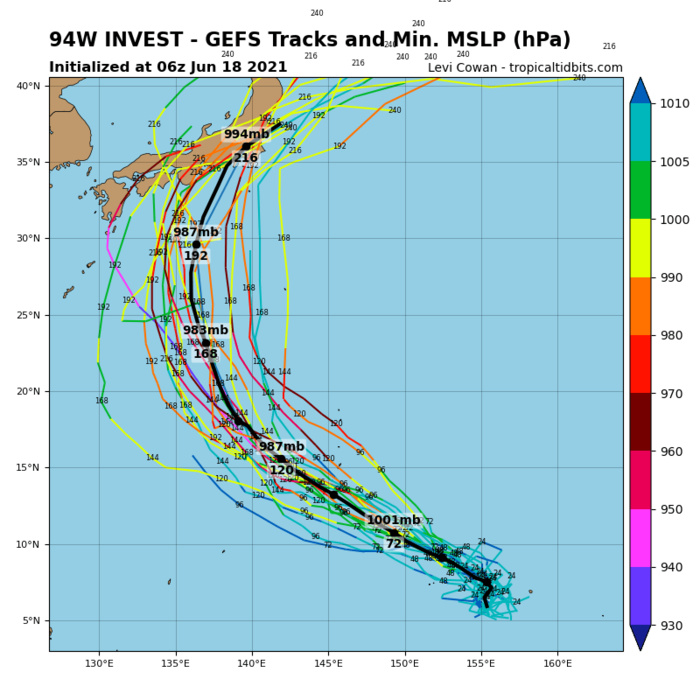 INVEST 94W. NUMERICAL MODELS ARE IN AGREEMENT THAT INVEST 94W WILL CONTINUE TO TRACK WEST-NORTHWESTWARD  TOWARD GUAM AS IT SLOWLY INTENSIFIES OVER THE NEXT 24 HOURS. INVEST 94W. NUMERICAL MODELS ARE IN AGREEMENT THAT INVEST 94W WILL CONTINUE TO TRACK WEST-NORTHWESTWARD  TOWARD GUAM AS IT SLOWLY INTENSIFIES OVER THE NEXT 24 HOURS.