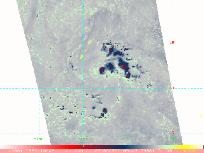 210335Z AMSR2 89GHZ MICROWAVE IMAGE SHOWED THE CURVED CONVECTIVE BANDS EXTENDING FURTHER AROUND THE WESTERN SIDE OF THE LOW LEVEL CIRCULATION CENTER, PRIOR TO THE ONSET OF SOME ADDITIONAL SOUTHERLY WIND SHEAR, WHICH HAS SINCE MOVED THE CONVECTION OFF THE CENTER TO THE NORTHEAST.