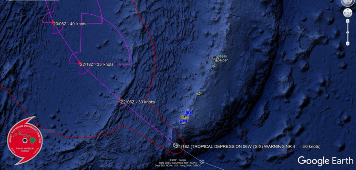 TD 06W IS CURRENTLY TRACKING TO THE SOUTH OF GUAM.