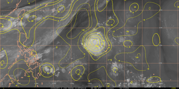 SLIGHTLY IMPROVED RADIAL OUTFLOW.