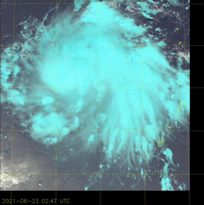 23/0247UTC. SATELLITE ANALYSIS, INITIAL POSITION AND INTENSITY DISCUSSION:  ANIMATED MULTISPECTRAL SATELLITE IMAGERY (MSI) INDICATES A CENTRAL  COLD COVER (CCC) HAS COMPLETELY OBSCURED THE LOW-LEVEL CENTER (LLC)  UNDER A MASS OF CONVECTION. A 222055Z SSMIS 91GHZ MICROWAVE IMAGE SHOWS NO ORGANIZED STRUCTURE TO THE MID-LEVEL VORTEX REMAINS  SLIGHTLY DISPLACED FROM THE LLC WITH A SW TO NE TILT. THE EMBEDDED  LLC UNDER THE CCC IS INDICATIVE OF SLOW GROWTH FOR THE SYSTEM. THE  ENVIRONMENT REMAINS MARGINALLY FAVORABLE WITH DRIER AIR TO THE WEST,  ALONG WITH WEAK RADIAL OUTFLOW ALOFT. THE CONVECTIVE STRUCTURE HAS  IMPROVED SLIGHTLY OVER THE NORTHWEST AND NORTHEAST SECTOR OF THE LLC AS SEEN ON THE LATEST MSI.  HOWEVER, THE DRY AIR  TO THE WEST WILL CONTINUE TO ALLOW ONLY SLOW DEVELOPMENT.