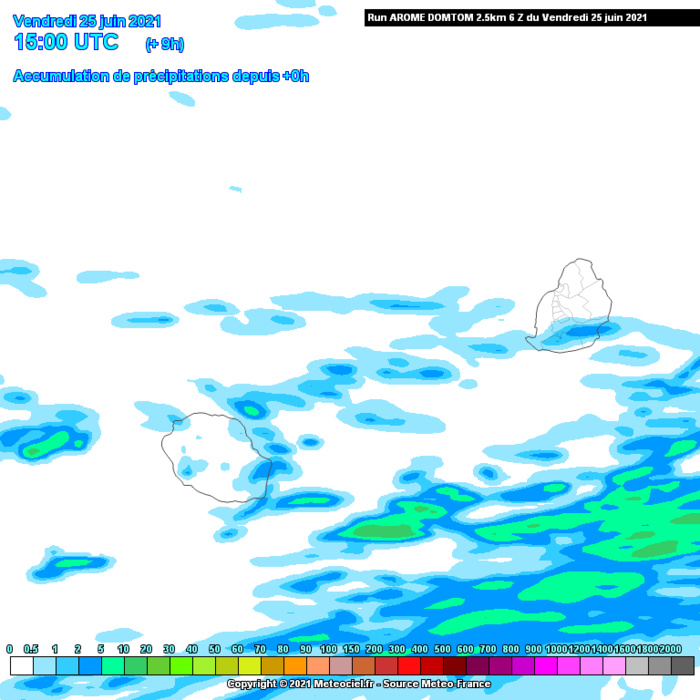 Après ce beau Vendredi le temps devient plus humide en cours de nuit sur les façades orientales des ILES SOEURS. Samedi le risque pluvieux cible avant tout le Sud-Est de la RÉUNION, l'Est et le Plateau Central à MAURICE. Arome.METEO FRANCE.MCIEL. NB: si nécessaire cliquez sur l'image pour l'animer.