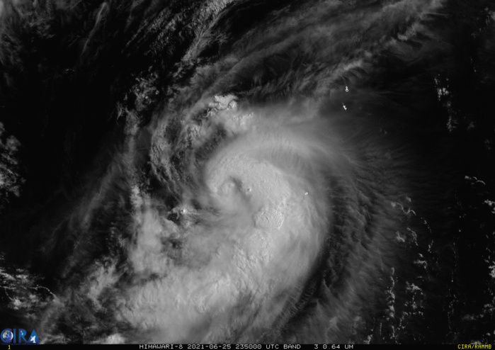 SATELLITE ANALYSIS, INITIAL POSITION AND INTENSITY DISCUSSION: ANIMATED MULTISPECTRAL SATELLITE IMAGERY (MSI) DEPICTS A PARTIALLY EXPOSED LOW LEVEL CIRCULATION WITH CONVECTION OVER THE EASTERN PERIPHERY AND THE CENTER. OVER THE PAST SEVERAL HOURS, CONVERGENT FLOW ASSOCIATED WITH A SHORTWAVE TROUGH TO THE WEST OF THE SYSTEM HAS ERODED THE CONVECTION OVER THE WESTERN PERIPHERY. THE INITIAL POSITION IS PLACED WITH HIGH CONFIDENCE BASED ON THE PARTIALLY EXPOSED NATURE OF THE SYSTEM AND AN EXTRAPOLATION OF A 252152Z SSMIS 91 GHZ MICROWAVE IMAGE SHOWING CONVECTION WRAPPING AROUND THE SOUTHERN AND EASTERN PERIPHERIES. THE INITIAL INTENSITY OF 65 KNOTS IS ASSESSED WITH HIGH CONFIDENCE BASED ON A CONSENSUS OF MULTI-AGENCY DVORAK CURRENT INTENSITY ESTIMATES AND AN ADVANCED DVORAK TECHNIQUE (ADT) ESTIMATE.