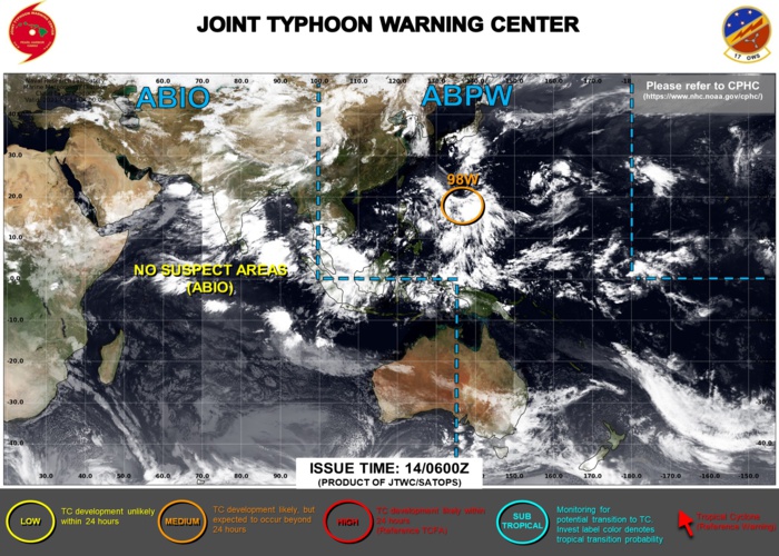 After a period of inactivity JTWC is monitoring 2 systems: Invest 98W and TD 06E, 14/06utc updates After a period of inactivity JTWC is monitoring 2 systems: Invest 98W and TD 06E, 14/06utc updates