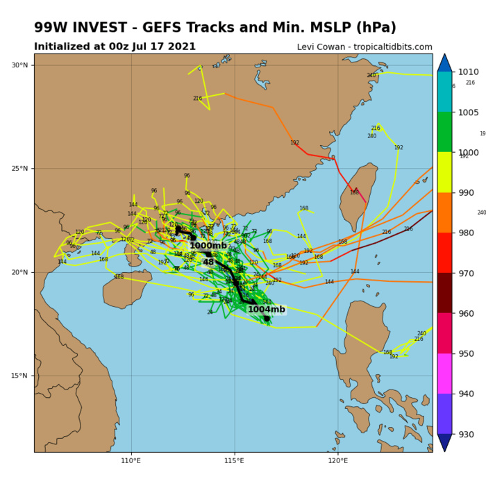 INVEST 99W. GFS AND ICON BOTH INDICATE  INVEST 99W WILL CONSOLIDATE AND INTENSIFY AS IT TRACKS TO THE WEST- NORTHWEST OVER THE NEXT 24-48 HOURS.