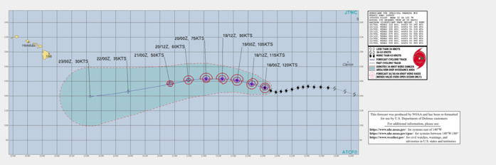 EASTERN NORTH PACIFIC. HU 06E(FELICIA). WARNING 16 ISSUED AT 18/04UTC. THIS SYSTEM REMAINS A POWERFUL CATEGORY 4 HURRICANE TRACKING OVER OPEN SEAS. IT RECENTLY PEAKED AT 125KNOTS .