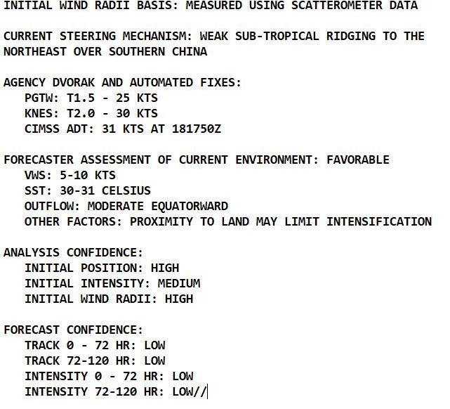 Western Pacific: Tropical Storms 09W(IN-FA) and 10W are both intensifying, 18/21utc updates