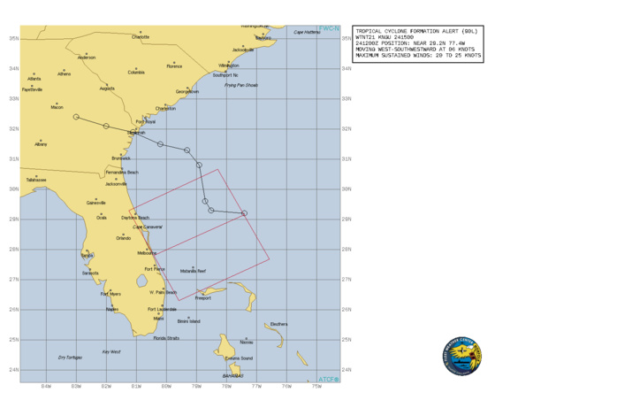 ATLANTIC. INVEST 90L. TROPICAL CYCLONE FORMATION ALERT ISSUED AT 24/15UTC.