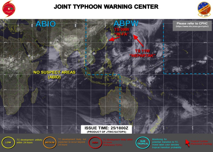 JTWC HAS BEEN ISSUING 6HOURLY WARNINGS AND 3HOURLY SATELLITE BULLETINS ON 09W AND 11W.