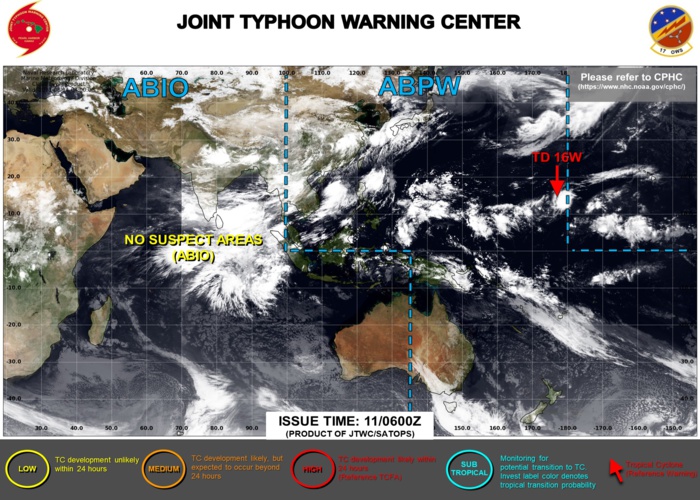 JTWC ARE ISSUING 6HOURLY WARNINGS AND 3HOURLY SATELLITE BULLETINS ON TD 16W.