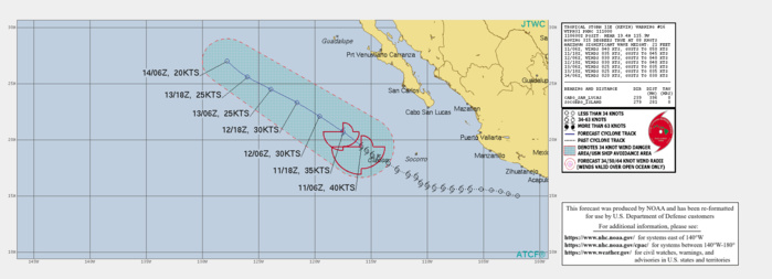 EASTERN PACIFIC. TS 11E(KEVIN). WARNING 16 ISSUED AT 11/10UTC.